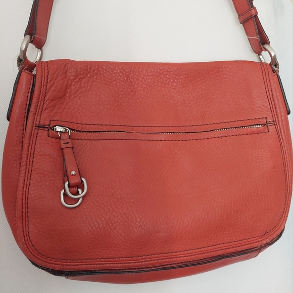 Cole Haan Orange Leather Shoulder Bag - Picture 1 of 7